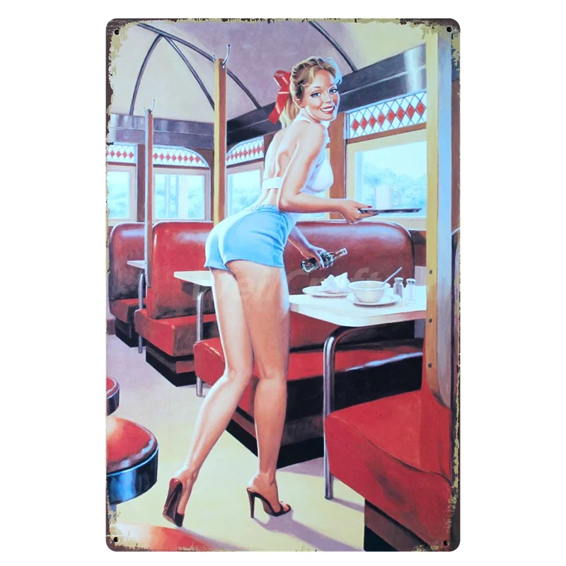 [WellCraft] PIN UP Горячая Ретро Сексуальная металлическая настенная табличка на заказ жестяной знак винтажный античный подарок для паба комнаты декор LT-1715 - Цвет: WAA-3