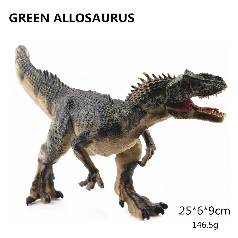 25 см Парк Юрского периода зеленый красный Allosaurus дисплей Модель игрушки Высокая