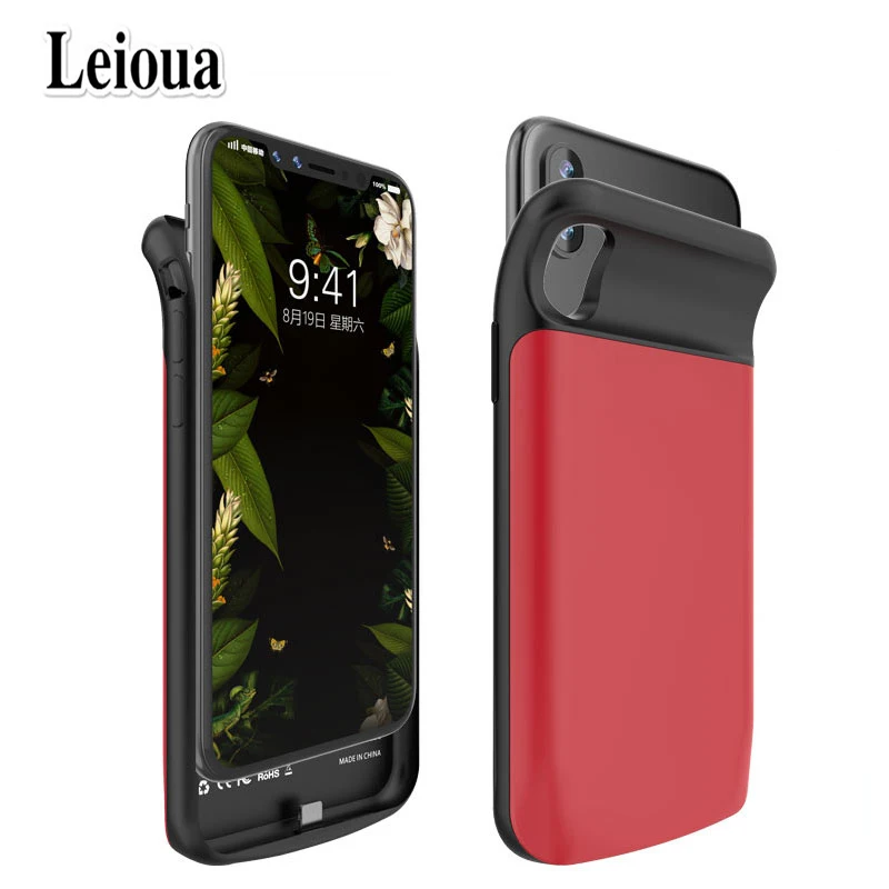 Leioua 6000 мАч для iPhone X XS XR Max power Bank, зарядное устройство, чехол, перезаряжаемый внешний резервный для iPhone 6 6s 7 8Plus