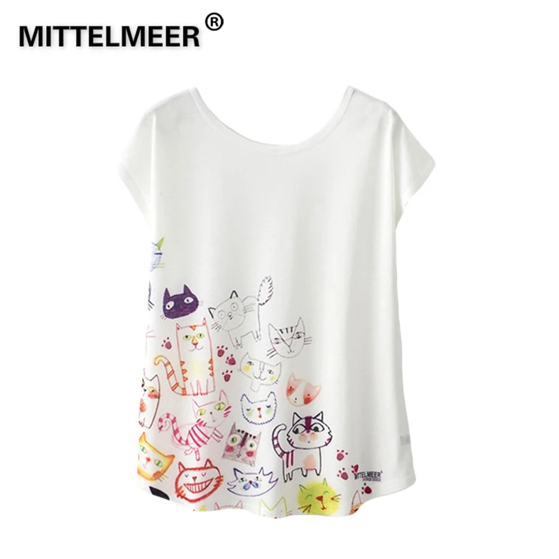 MITTELMEER/весенне летняя футболка kawaii для девочек студенток женщин Harajuku с коротким