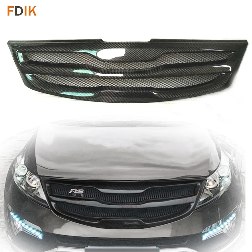 

Sport Racing Real Carbon Fiber Front Hood Bumper Grille Intake Grill Inserts for Kia Sportage R 2011 2012 2013 2014