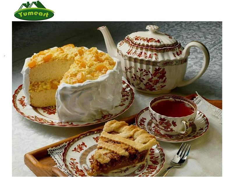 5D алмазная живопись сделай сам картина для вышивки торта и чая вышивка крестиком