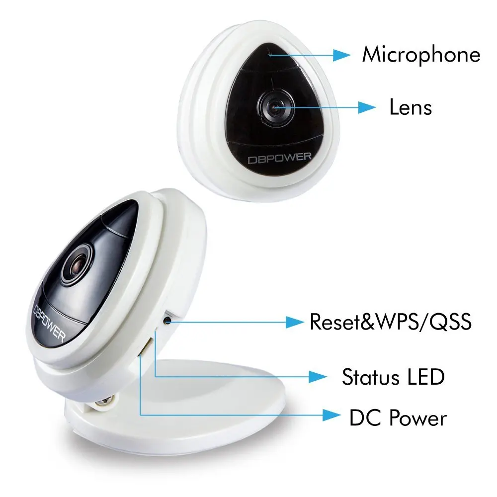 DBPOWER 720 P Бэйби-монитор с камерой поддерживающей WiFi встроенный в Микрофон IP Камера