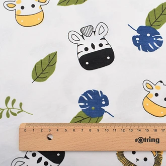 A 1 piece 90x100cm Chainho, серия мультфильмов, ребристая Трикотажная хлопковая ткань с принтом, для шитья и шитья, материал детского нижнего белья, 90x100 см - Цвет: A 1 piece 90x100cm