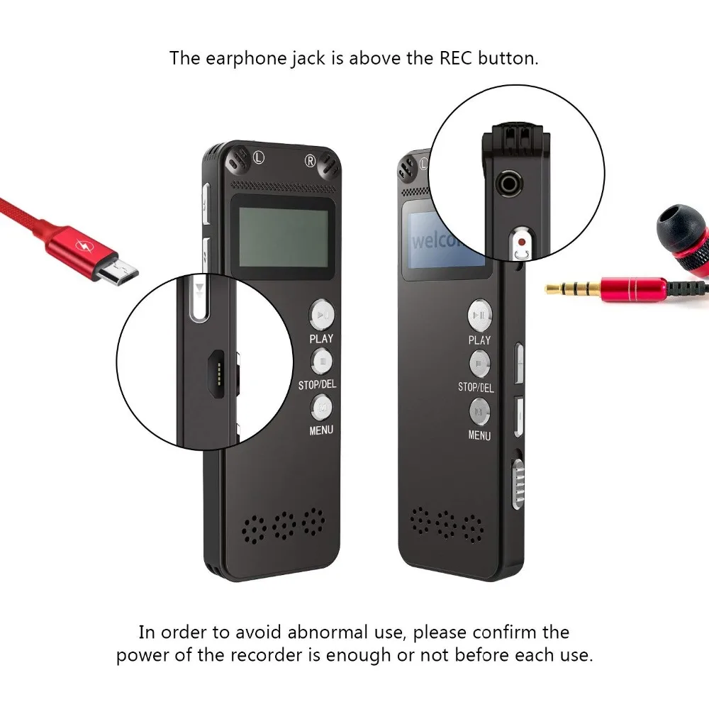 Vandlion цифровой аудио запись голосовой активации рекордер WAV MP3 плеер USB накопитель портативный VOR Металлический Алюминиевый Чехол черный V31