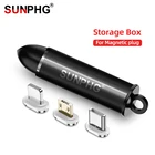 Магнитные соединители для кабеля SUNPHG, портативная коробка, адаптер для быстрой зарядки Micro USB C, мини-Шнур для iPhone, Microusb, Type-C