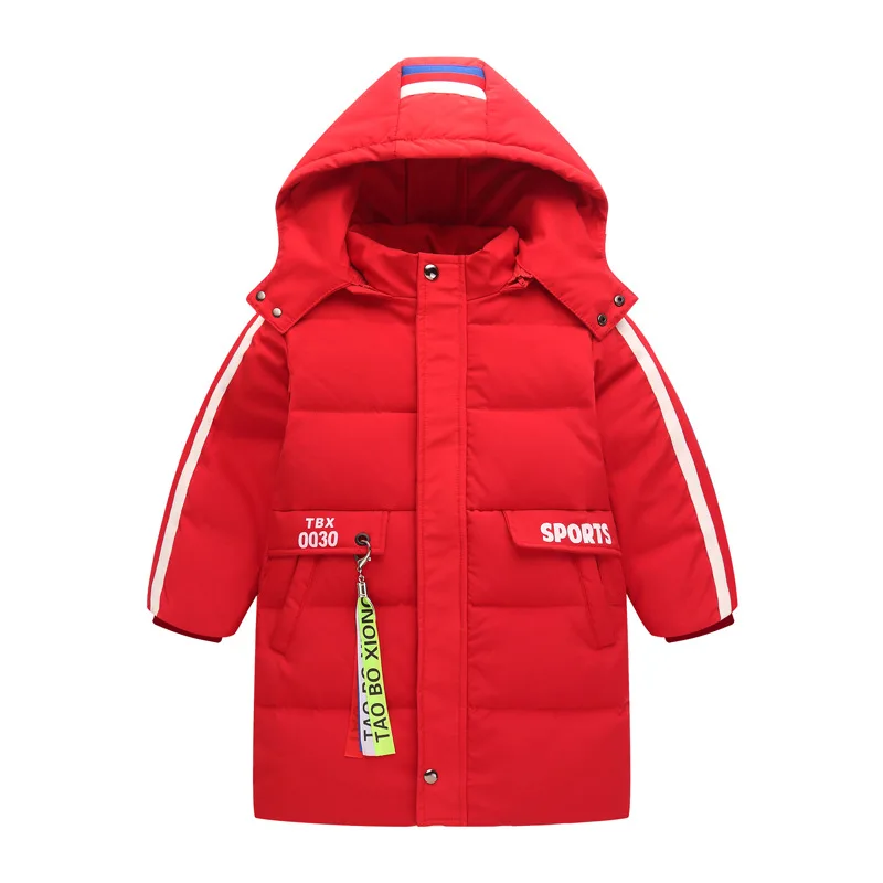 2018 зимняя куртка для Детская на гусином пуху мальчиков пальто с капюшоном и парки