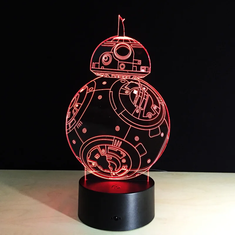Звездные войны BB8 Sphero Droid 3D ночной Светильник робот фигурка игрушка лампа 7 цветов