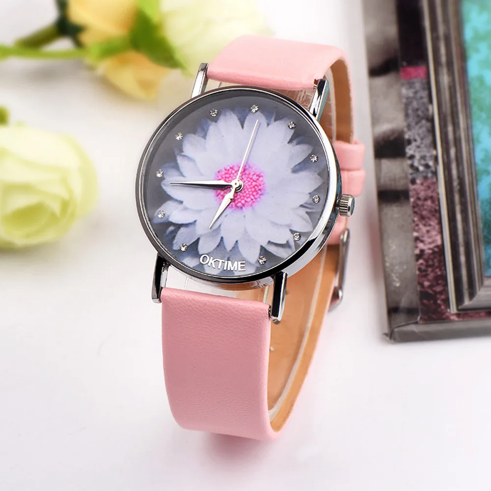 Женские Унисекс повседневные холщовые кожаные аналоговые кварцевые часы |