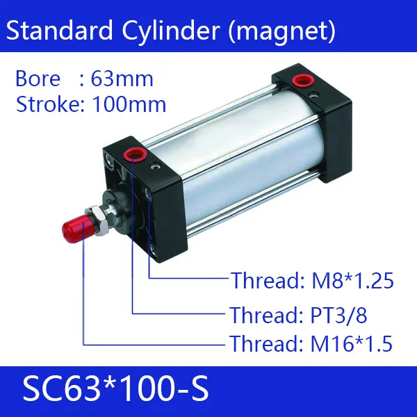 SC63 * 100 S 63 мм диаметр ход SC63X100 серии SC одноштока Стандартный Пневматический