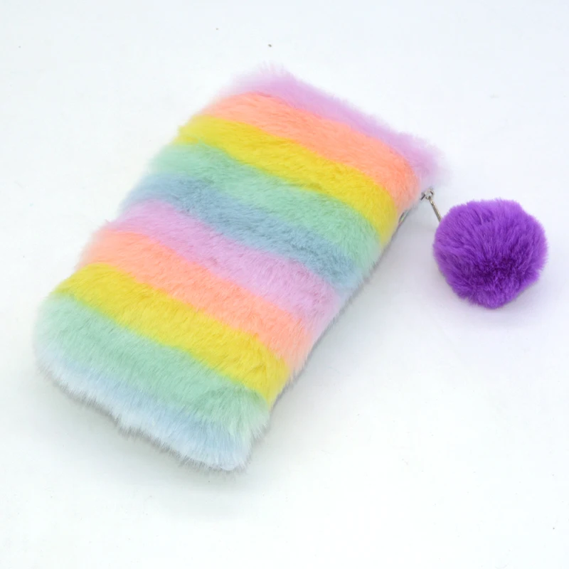 Плюшевый чехол-карандаш Pennenzak Kawaii Pennen Etui Estuche Escolar Astuccio School Pensil Bag Lapices Estuches Laser Rainbow |