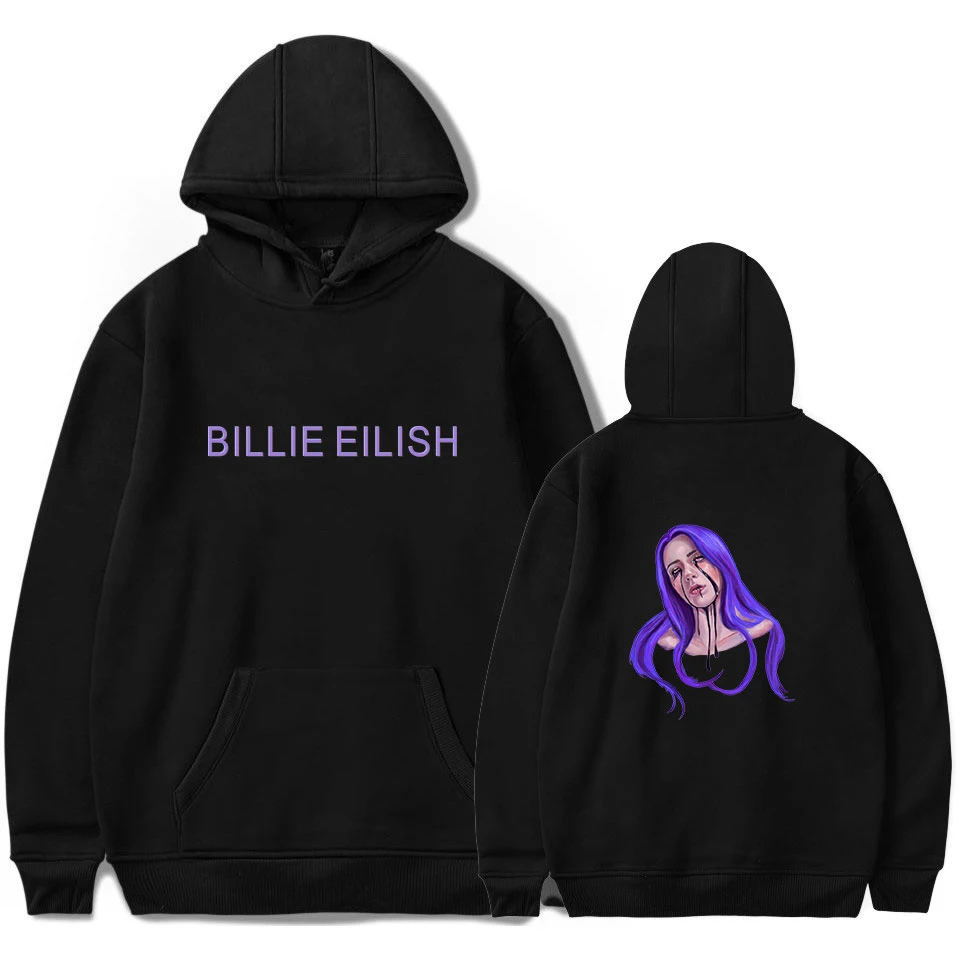 Суперзвезда BILLIE EILLISH толстовки модные Универсальные двойные печатные Young женские
