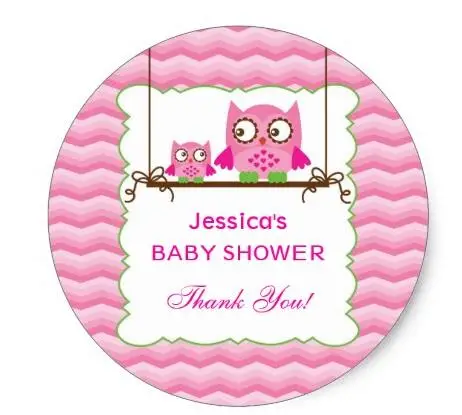 

1.5inch Mom and Baby Owls Girl Baby Shower Sticker
