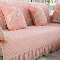 new solid color deluxe plush fabric sofa cushion european lace living room sofa cover fashion combination sofa custom