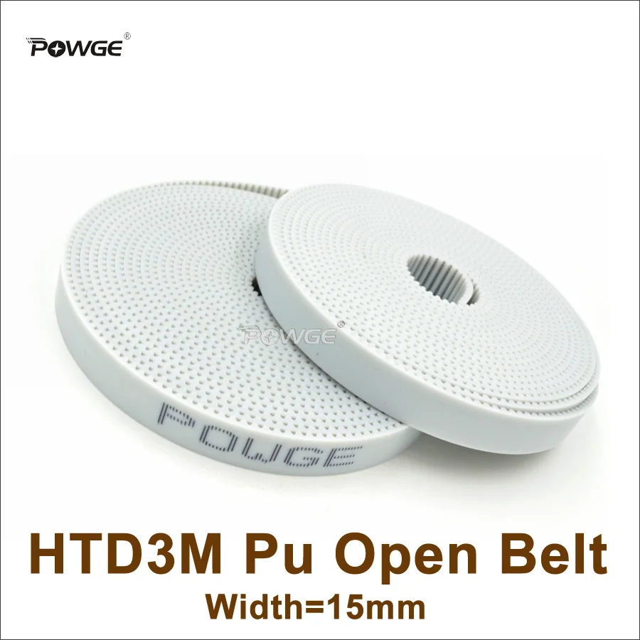 Ремень ГРМ POWGE 10 метров 3 м ширина 15 мм белый HTD3M PU открытая синхронная лента для