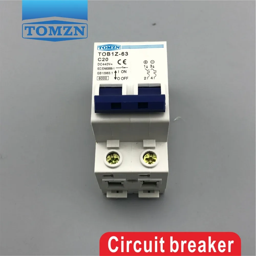 2P 20A DC 440V автоматический выключатель постоянного тока кривая MCB C|mcb miniature circuit