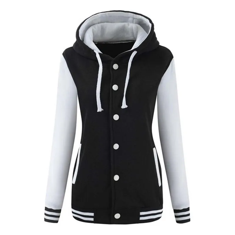 Women's Sweatshirt Winter Warm Baseball Hoodie Streetwear Hoody Sport Sudadera Sweatshirt Overcoat Bluza Damska Dropship L#13