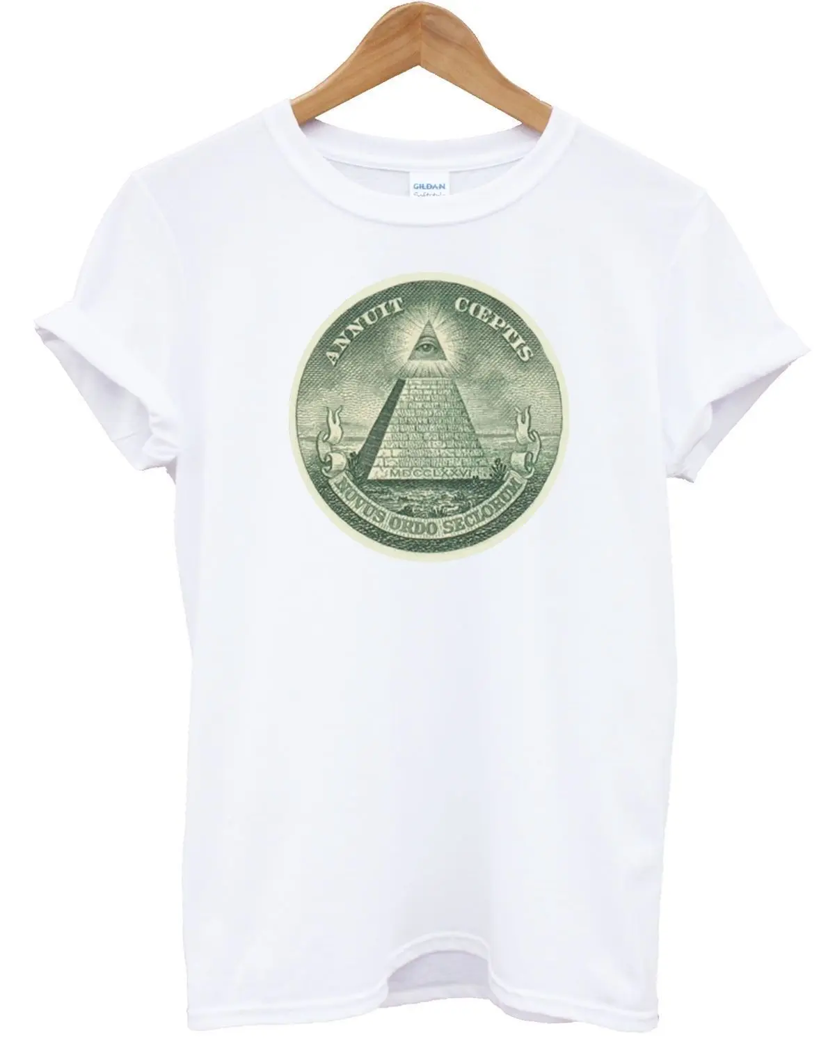 Dollar T Shirt Hipster Triangle Illuminati Shop Man Top Money America Cool Casual pride t shirt men Unisex New Fashion | Мужская одежда