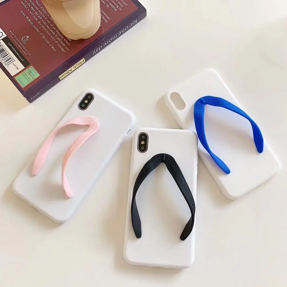 Забавные тапочки чехол для телефона iphone X XR XS Max 6 s 7 8 plus Модный Милый Летний дизайн