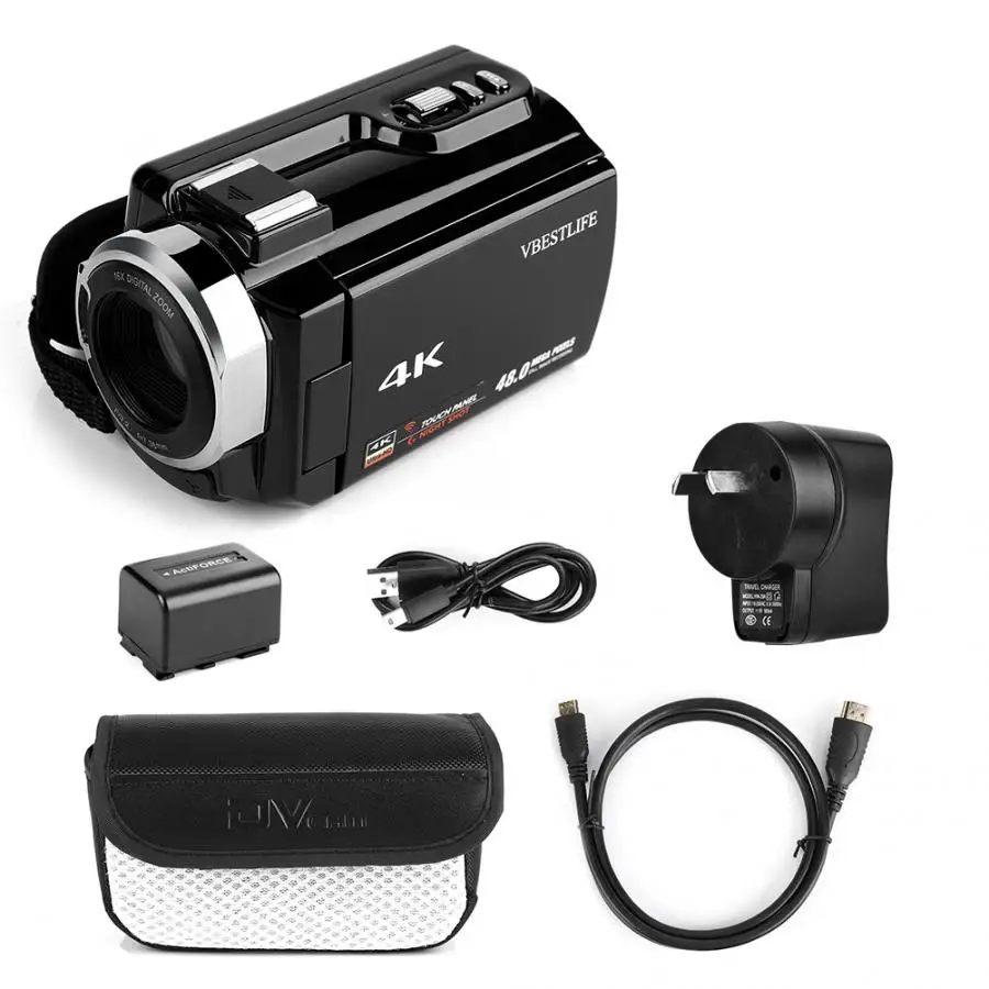 AU Plug VBESTLIFE 4K Wifi цифровая камера ночного видения Видеокамера 16X Zoom 48MP " с аккумулятором профессиональная камера - Цвет: AU Plug