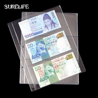 10pcslot 234 linepage banknotes money transparent pvc page of paper money coin album loose leaf inners of coinmoney holders