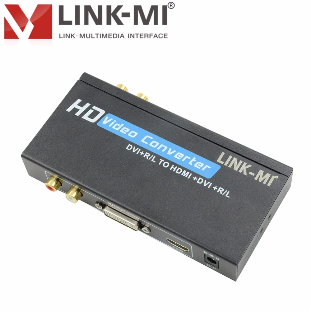 LINK-MI DVI в HDMI конвертер и аналоговые аудиосигналы выход с разъемом 1 3 HDCP |