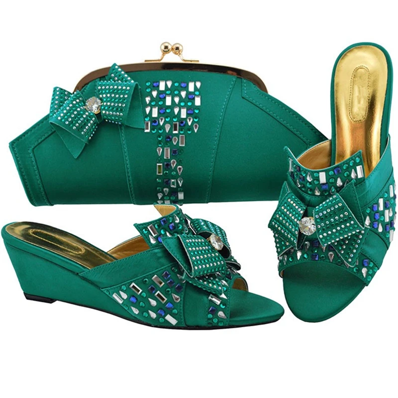 Designer Shoes Women Luxury 2018 Italian with Matching Bags Set Decorated Appliques Nigerian Party for | Обувь