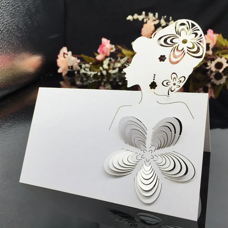 100 шт./лот оптовая продажа белых свадебных принадлежностей бумажный держатель