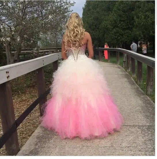 Элегантный Милая Узелок Рукавов Quinceanera Платье 2017 Mix Розовый С Плеча Платья Vestidos Де