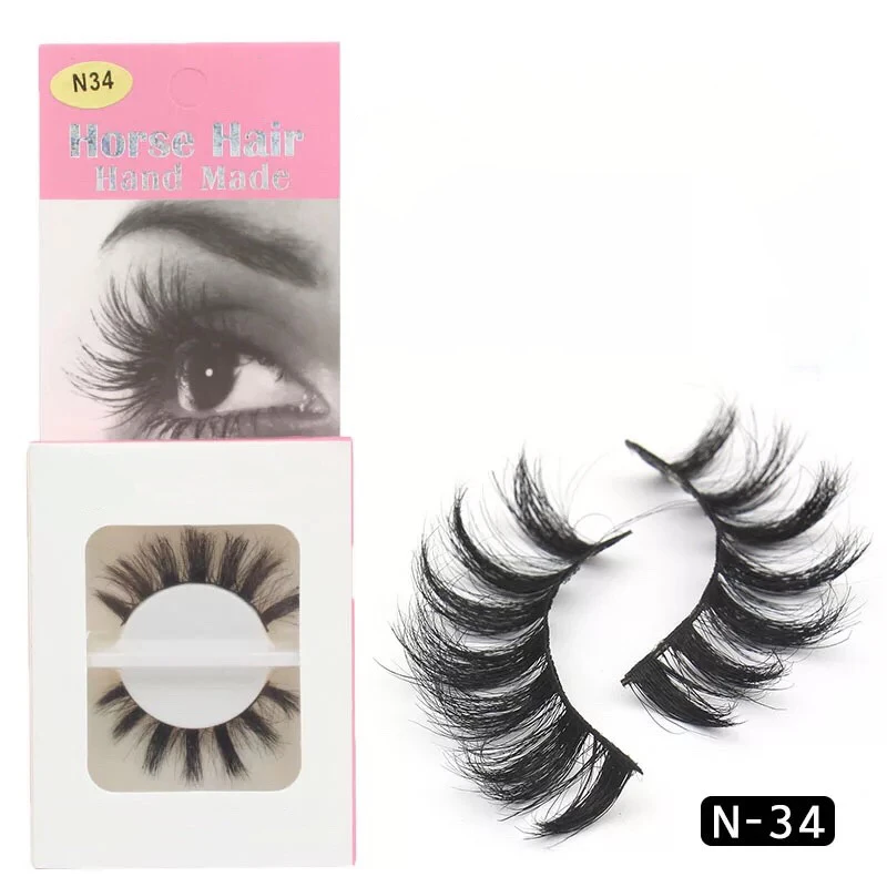 

1 Pair Handmade Horse Hair Natural Long False Eyelashes Fashion Sexy Eye Lashes Professional Makeup Tool