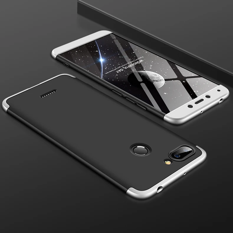Black with Silver Чехол для Redmi 6 360, полная защита, защита от падения, гибридный противоударный жесткий чехол из поликарбоната, чехол для Xiaomi Redmi 6A Redmi 6 Pro - Цвет: Black with Silver