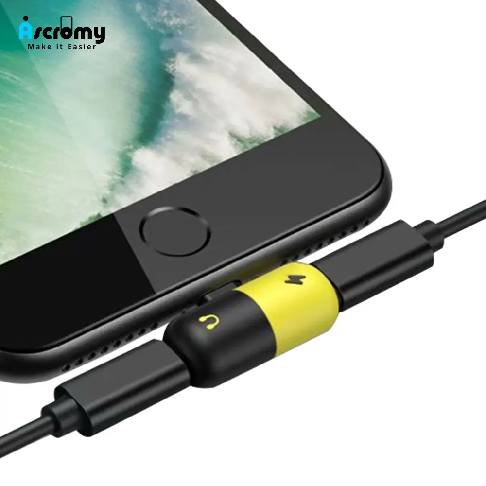 Ascromy 2 в 1 для iPhone 7 зарядное устройство и адаптер наушников Aux зарядки разветвитель