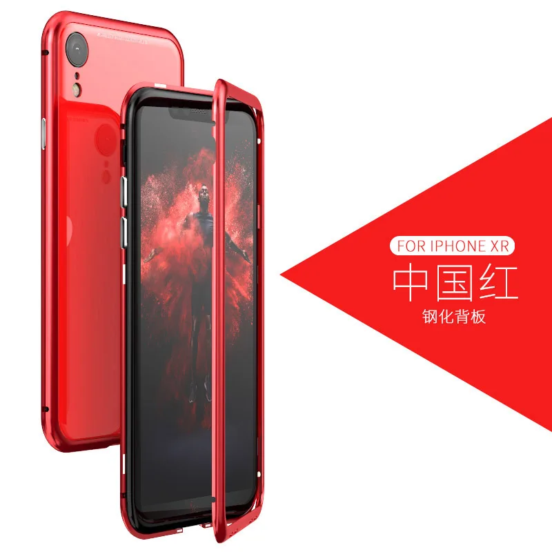 Чехол с магнитной адсорбцией для samsung Galaxy S9 S8 Plus, стеклянный Магнитный флип-чехол для iPhone X XS MAX, роскошный металлический чехол XR