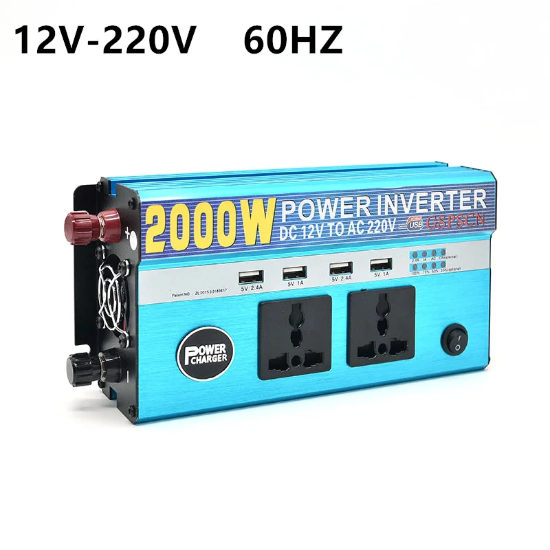12V to 220V 60HZ Автомобильный Автомобильный инвертор 12 в 24 В в переменный ток 220 В Автомобильный USB адаптер конвертер с 4 USB 2 штекером многофункциональное зарядное устройство подходит ниже 800 Вт - Цвет: 12V to 220V 60HZ