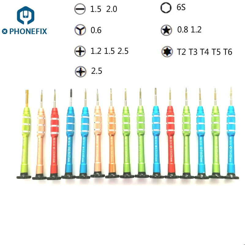 PHONEFIX 15 шт Non slip Магнитный прецизионных отверток комплект для Мобильный телефон