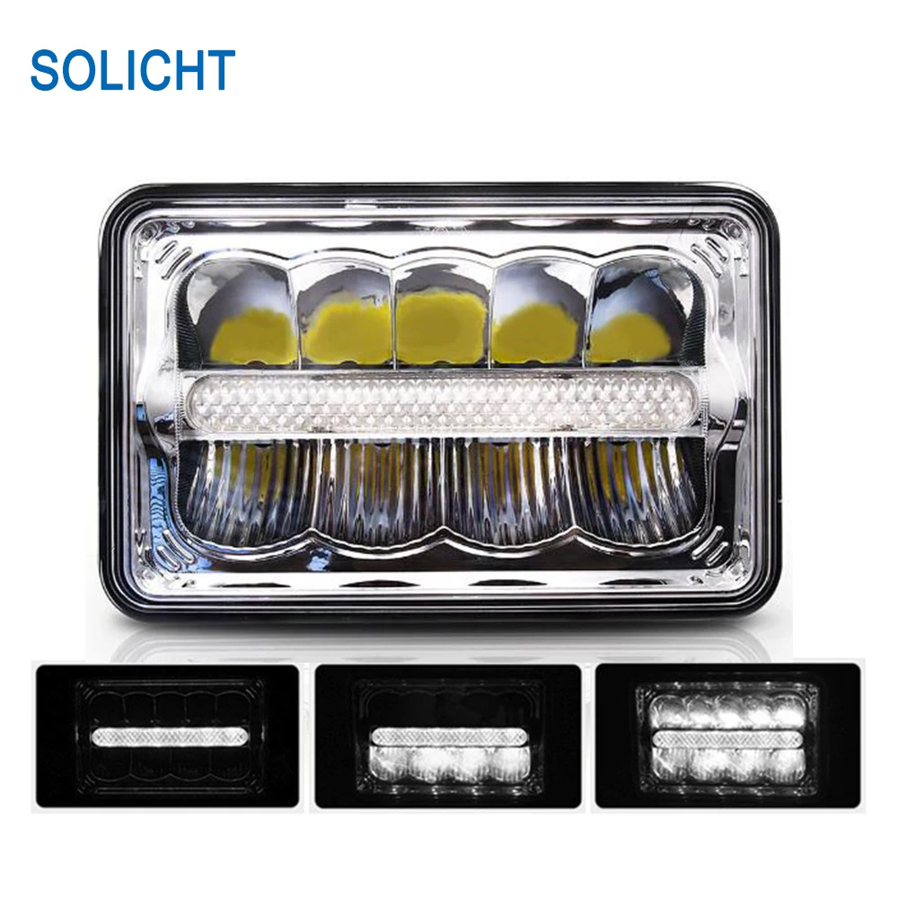 SOLICHT 4 &quotx 6&quot прямоугольсветодиодный светодиодная фара 24 Вт морская DRL для