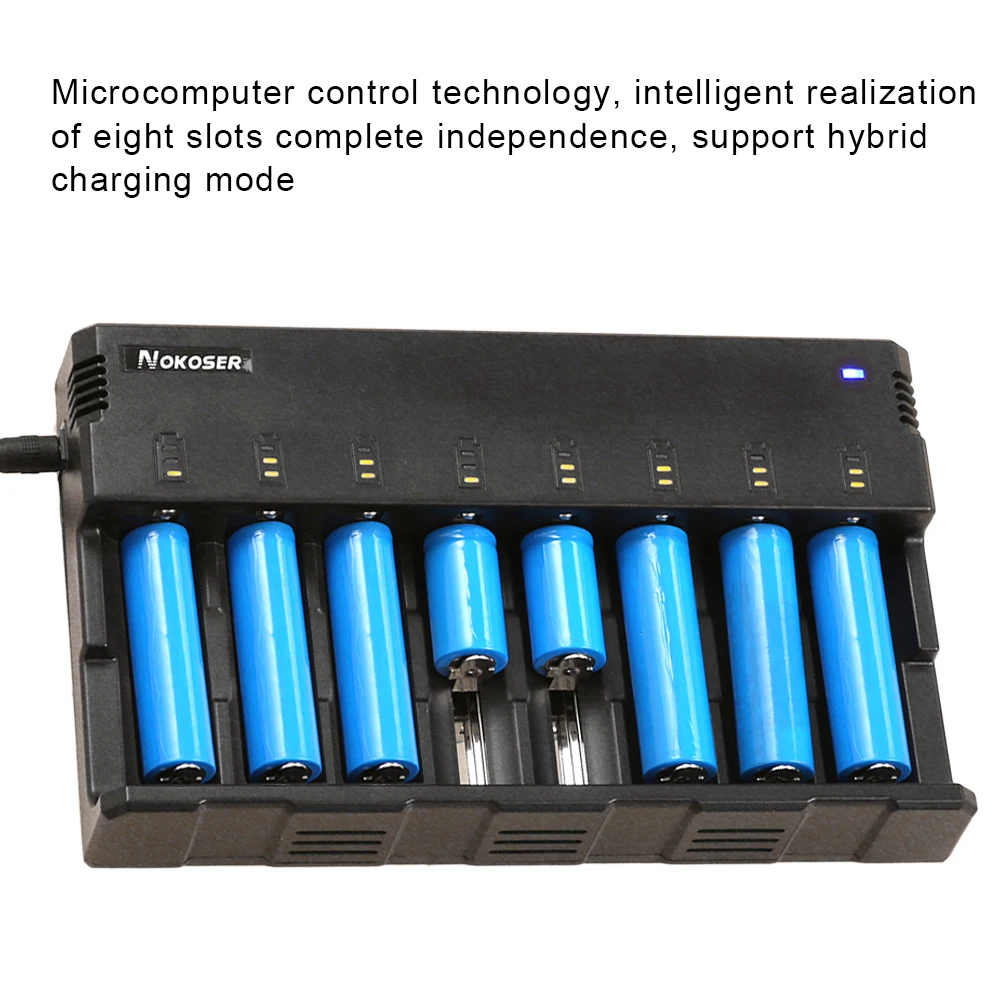 NOKOSER Battery Charge HB-8HA 8-slot Intelligent Nickel-hydrogen / Lithium-ion Charger For 18650 14500 16340 | Электроника