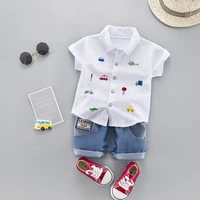 kids baby boy car shirt jeans summer clothing set short sleeve cotton suit children clothing boys outfit