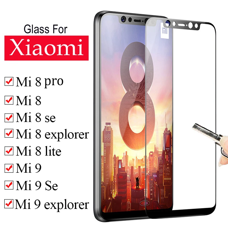 Protective glass on for xiaomi 8 lite tempered glas film light mi tremp xiaiomi 9 explorer se pro screen protector ksiomi 8lite |