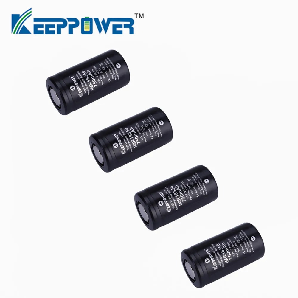 Аккумуляторная литиевая батарея Keeppower 18350 750 мАч максимальный ток 15 А 3 7 в Втч IMR 4