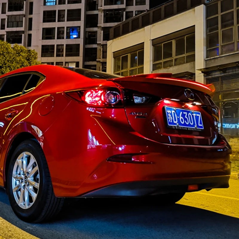 ABS пластик праймер цвет задний ящик крыло LED спойлер Автозапчасти для Mazda 3 Axela
