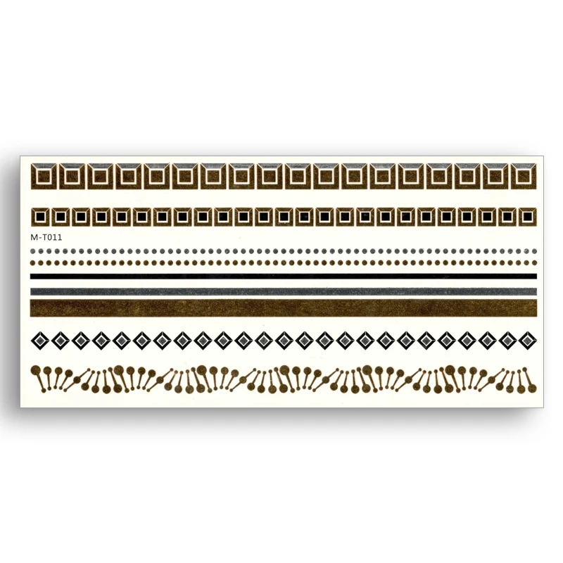 Временная поддельная Золотая татуировка водостойкие водные переводные наклейки