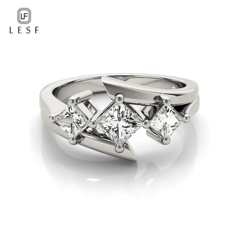 

LESF роскошный квадратный огранки кубический циркон 925 стерлингового серебра ювелирные изделия с бриллиантами свадебные женские Bijoux (украше...