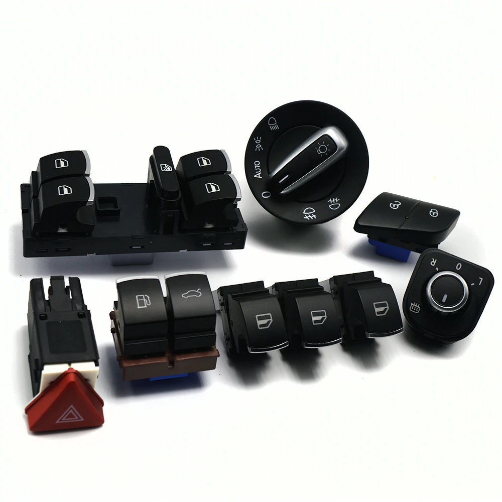 

Window Headlight Mirror Tailgate & Fuel Door Control Hazard Warning Switch For VW Passat B6 3C0962125B 5ND959565B 5ND941431B