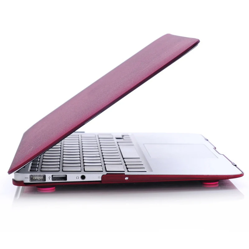 Без логотипа Quicksand серия розовый красный чехол для Macbook Air 11 13 Pro retina 12 15 жесткий