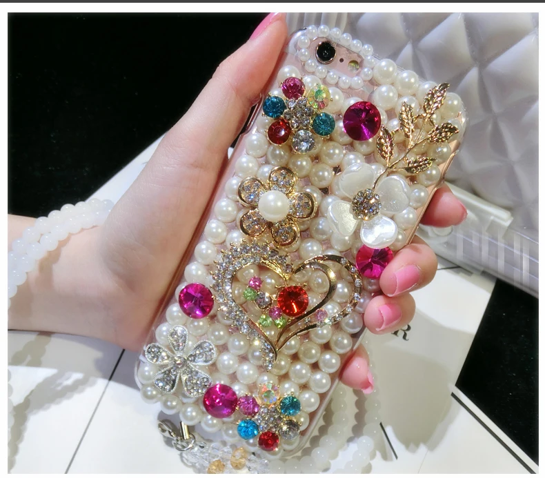 Love heart Phone Case For Blackberry Keyone Key2 DTEK60 DTEK50 DTEK70 Diamond Flowers Back Cover Hard Cases |