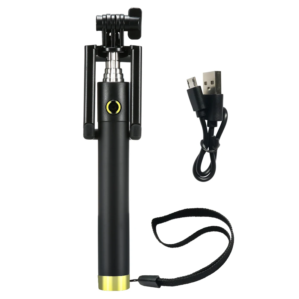 Yellow Универсальный Беспроводной Bluetooth селфи палка для iPhone 11 Pro Max XR 8 7 Прохладный Mini для селфи палки для samsung S8 A7 штатив д штатив для телефона монопод палка для селфи сэлфи палка селфи палка для телефона - Цвет: Yellow