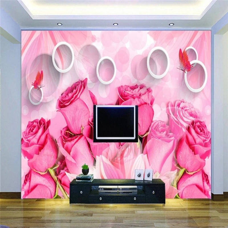 Обои на стену Настенная Наклейка с розовой розой фотообои домашний декор обои