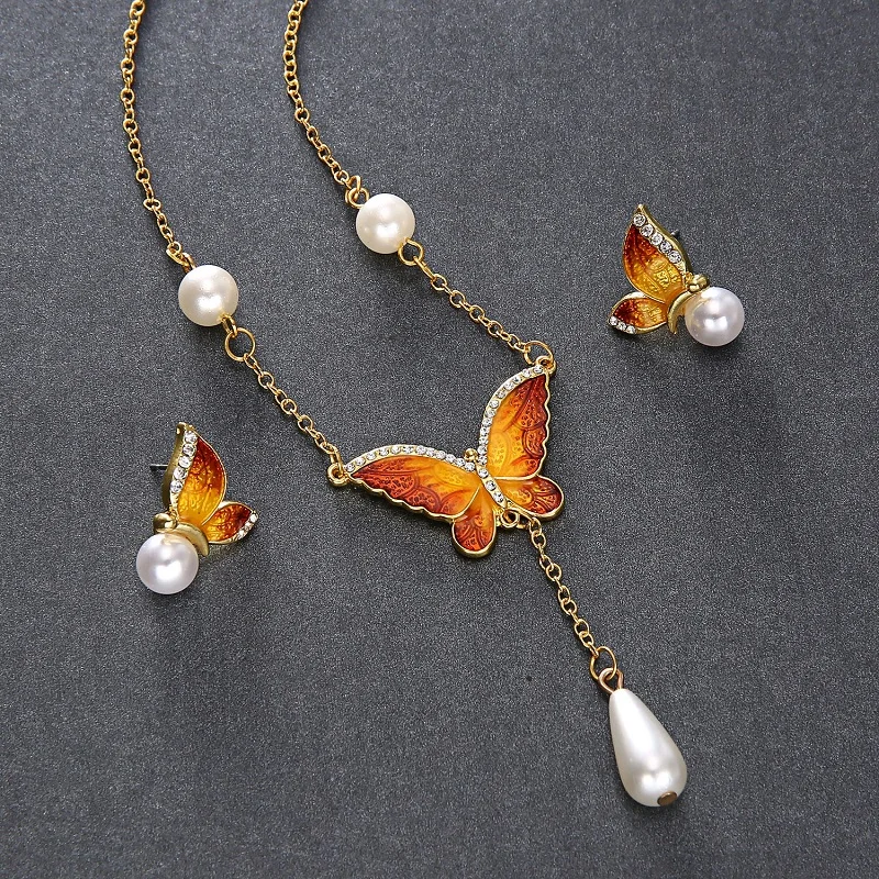 Комплект ювелирных изделий из двух предметов для женщин ожерелье и серьги в