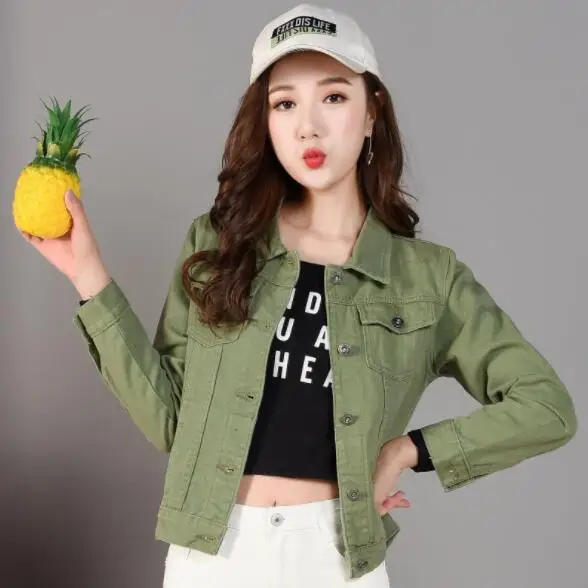 

Jeans Jacket and Coats for Women 2020 Autumn Candy Color Casual Short Denim Jacket Chaqueta Mujer Casaco Jaqueta Feminina